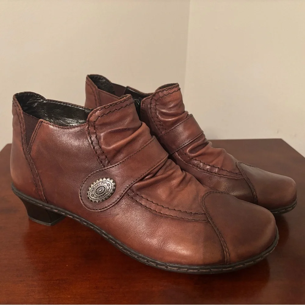 Rieker Women's Brown Heeled Boots - Picture 1 of 6
